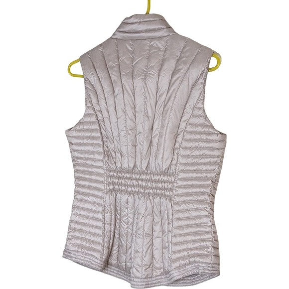 DKNY Sport Womens Champagne Silver Quilted Down Puffer Vest Size Large L - Picture 6 of 9